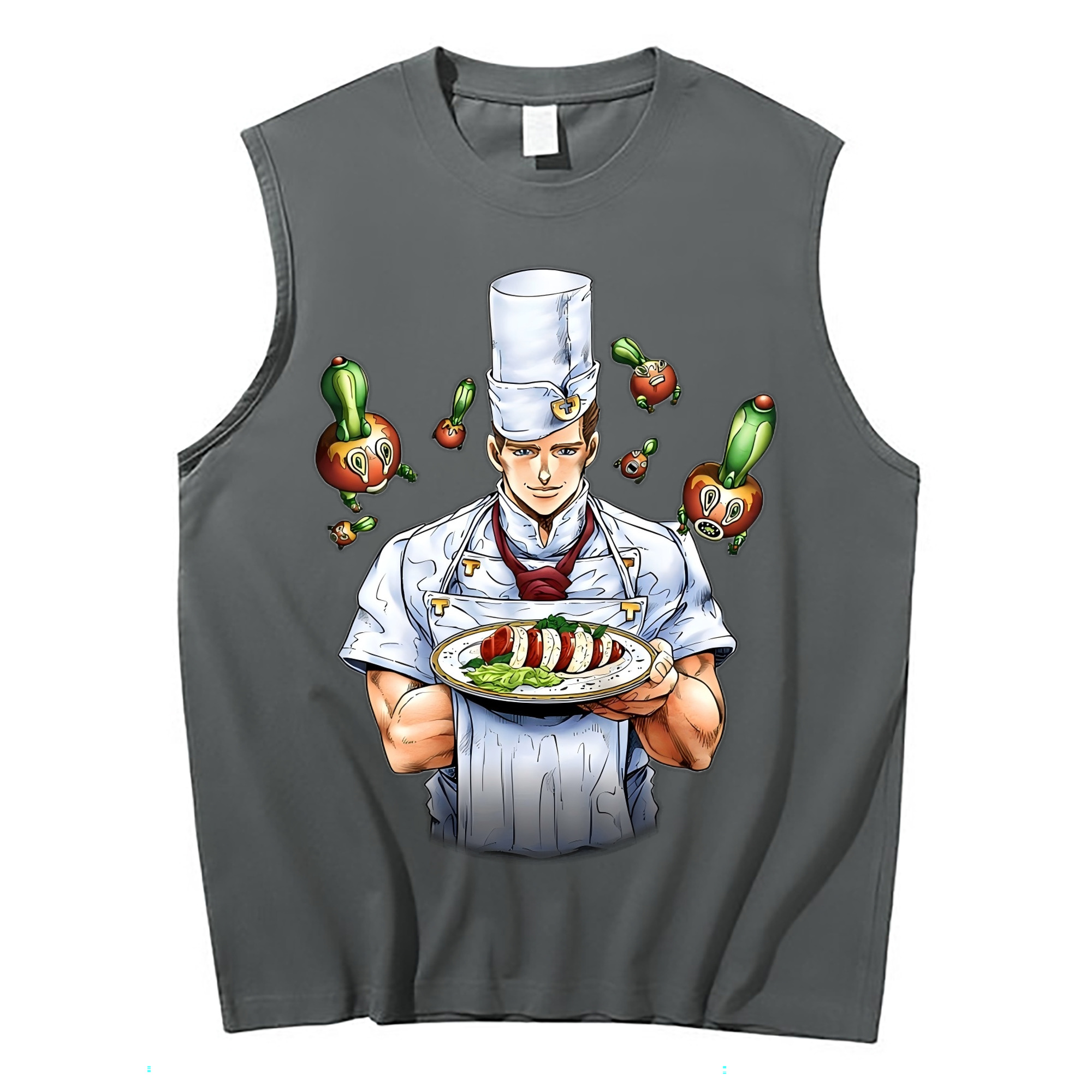 （画像用） ジョジョの奇妙な冒険 Tonio Trussardi JoJo's Bizarre Adventure トニオ?トラッサルディ コットン100％タンクトップ（フロントプリント）
